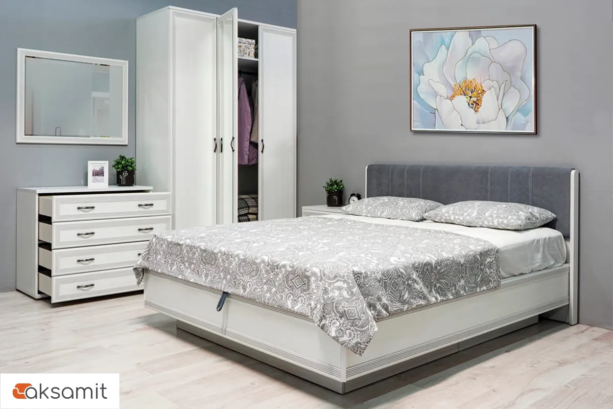 Кровать КР-1013-СЯ-В с ПМ 160х200 (Снежный Ясень/Велюр) Кровать КР-1013-СЯ-В с ПМ 160х200 (Снежный Ясень/Велюр)