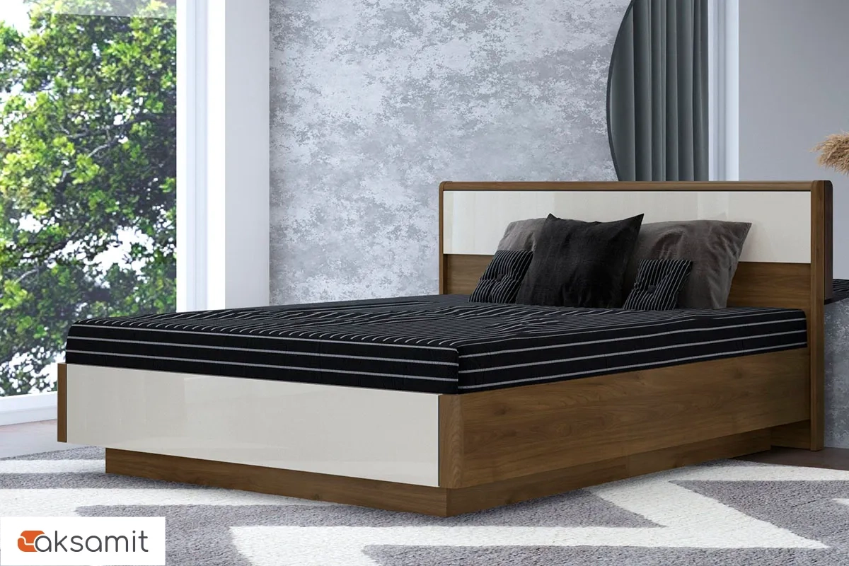Кровать КР-4003-ГТ-КГ с ПМ 160х200 (Гикори Джексон Темный/Кашемир Глянцевый) Кровать КР-4003-ГТ-КГ с ПМ 160х200 (Гикори Джексон Темный/Кашемир Глянцевый)