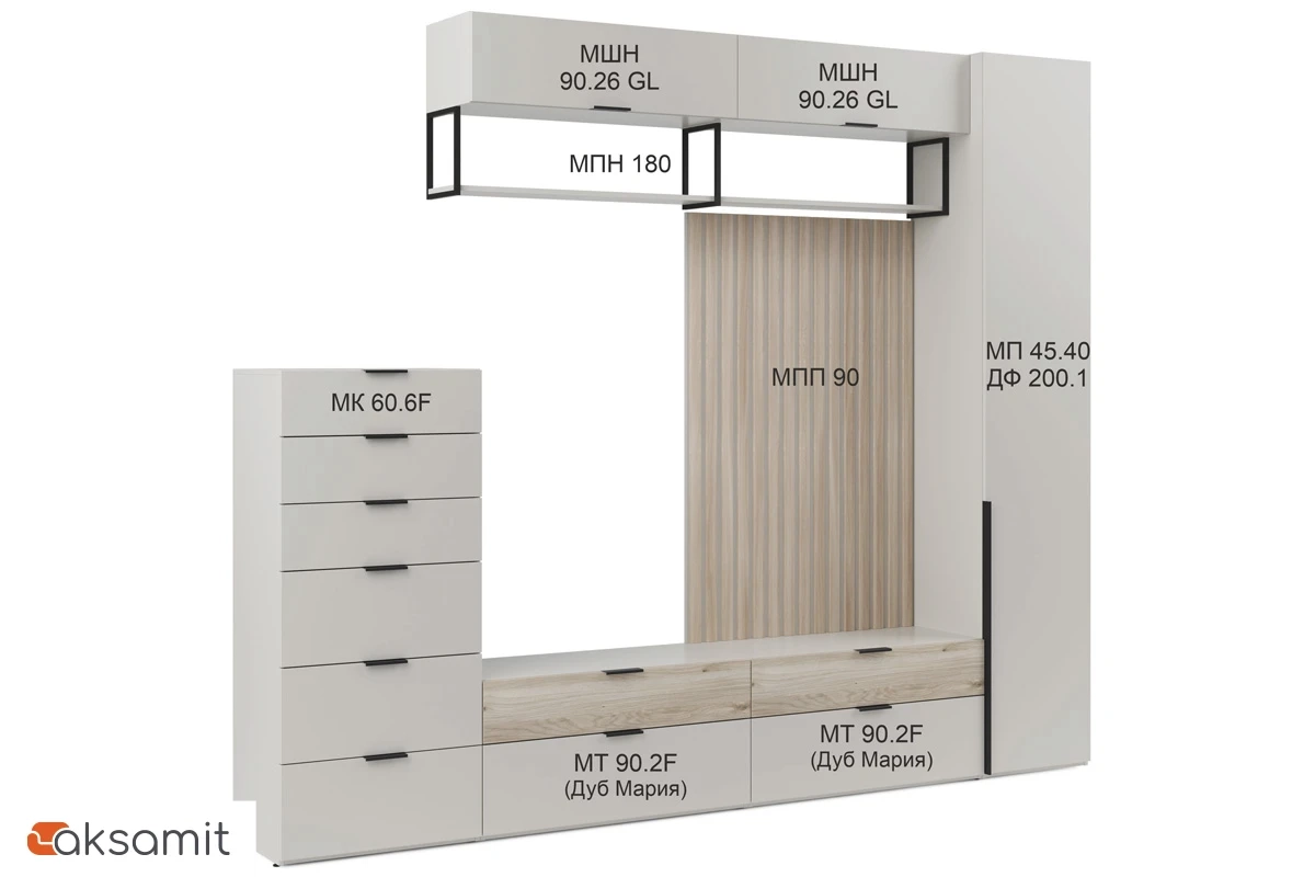 Комод Мария МК 60.6F (Дымчато-серый)