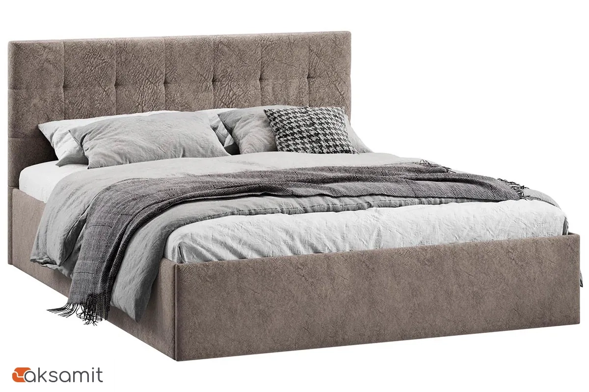 Кровать Джоли Тип 1 с ПМ 160х200 (Микровелюр / Wellmart Latte)