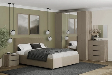 Спальный гарнитур Астория №1 / без кровати (Дуб кастелло серый / Грей софт) фото