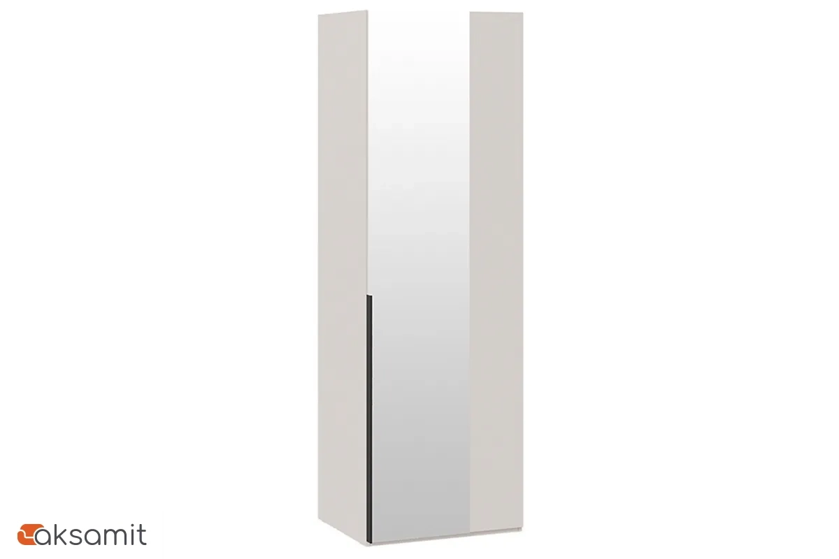 Шкаф угловой Порто СМ-393.07.007 (580) с 1 зеркальной дверью (Кашемир матовый / Кашемир матовый)