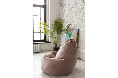 Кресло Мешок (Бежевый / Велюр) XL