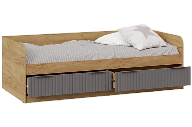 Кровать комбинированная Хилтон 90х200 Тип 1 (Дуб Крафт золотой/Графит матовый)