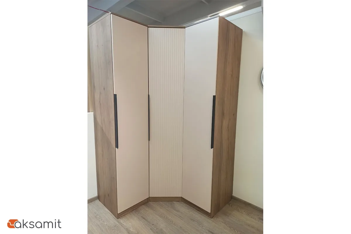 Шкаф угловой Тоскана (Дуб Табачный/Бисквит)