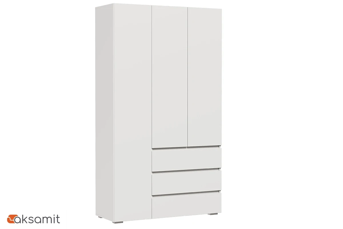 Шкаф 3-створчатый с ящиками Веста (Белый)