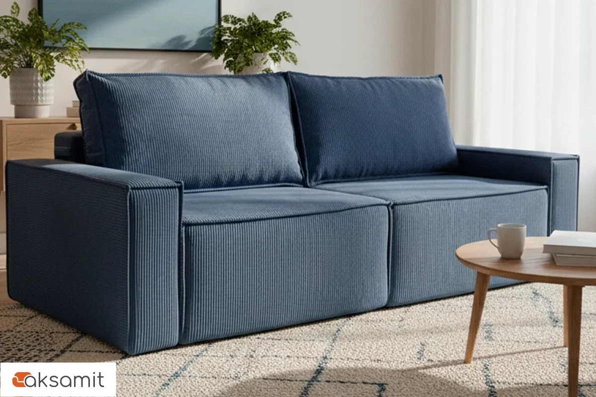 Диван Brick-3 S (Набивные подушки/Вывернутый) Арбен-Цилиум Индиго