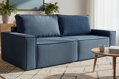 Диван Brick-3 S (Набивные подушки/Вывернутый) Арбен-Цилиум Индиго