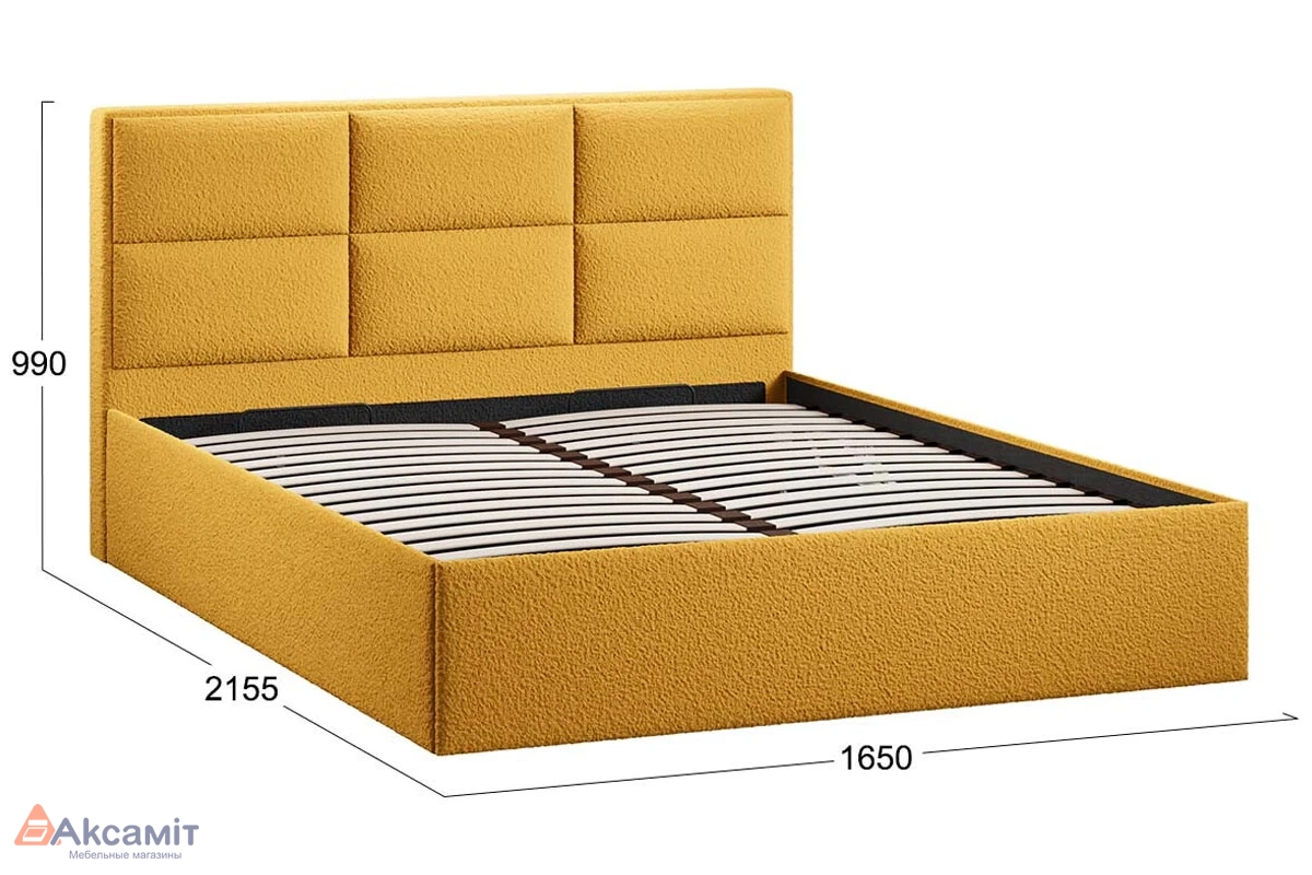 Кровать Стелла c ПМ Тип 1 без заглушины 160х200 (Экомех/Barni Curcuma)