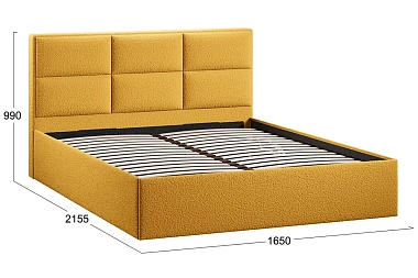 Кровать Стелла c ПМ Тип 1 без заглушины 160х200 (Экомех/Barni Curcuma)