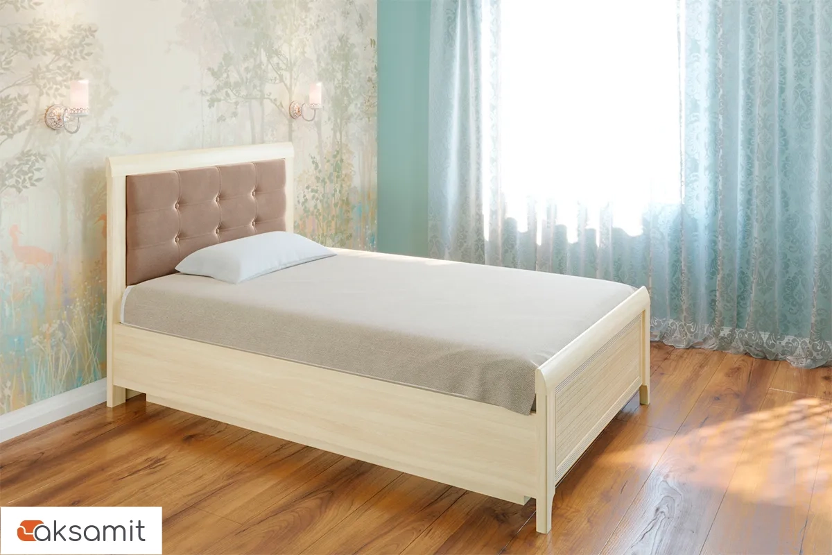 Кровать КР-1032-АС-В с ПМ 140х200 (Ясень Асахи/Велюр) Кровать КР-1032-АС-В с ПМ 140х200 (Ясень Асахи/Велюр)