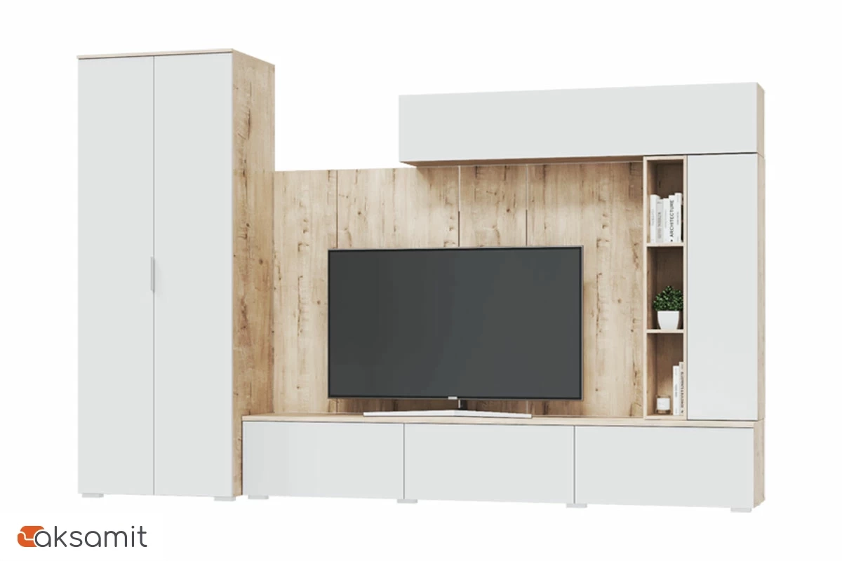 Шкаф для одежды 2-х дверный Сканди 800 (Дуб бунратти/Белый бланш)