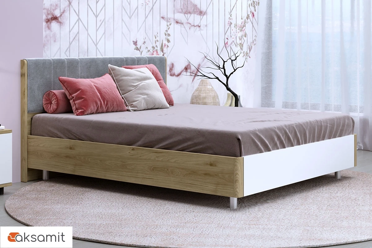 Кровать КР-5013-ГС-БГ 160х200 (Гикори Джексон Светлый/Белый Бриллиант Глянцевый) Кровать КР-5013-ГС-БГ 160х200 (Гикори Джексон Светлый/Белый Бриллиант Глянцевый)