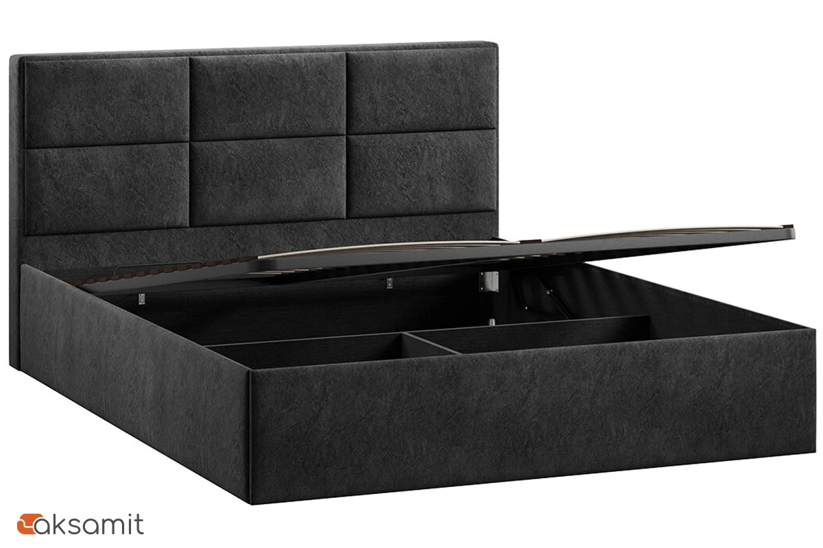 Кровать Стелла c ПМ 160х200 Тип 1 (Микровелюр/Wellmart Graphite) Кровать Стелла c ПМ 160х200 Тип 1 (Микровелюр/Wellmart Graphite)