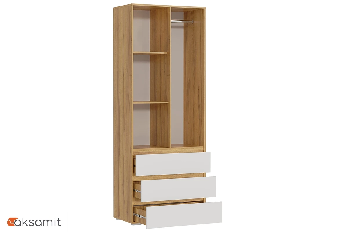 Шкаф 2-створчатый Веста (Дуб золотистый / Белый)