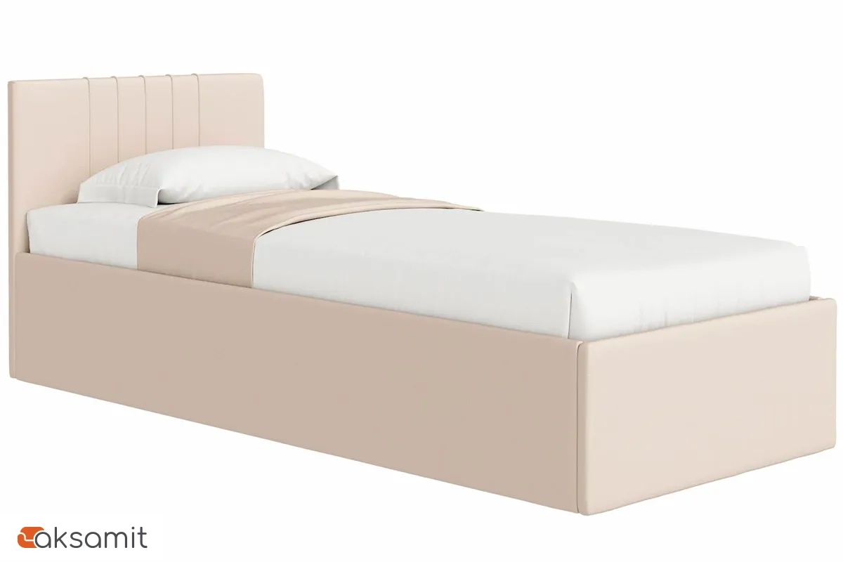 Кровать Соло односпальная с ПМ 90х200 (Newtone Light Beige/Светло-бежевый)