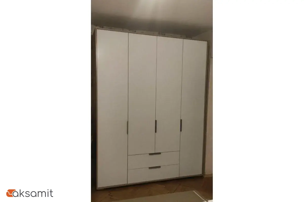 Шкаф четырехдверный Николь Мод.8 (Белый/Дуб Альпийский)