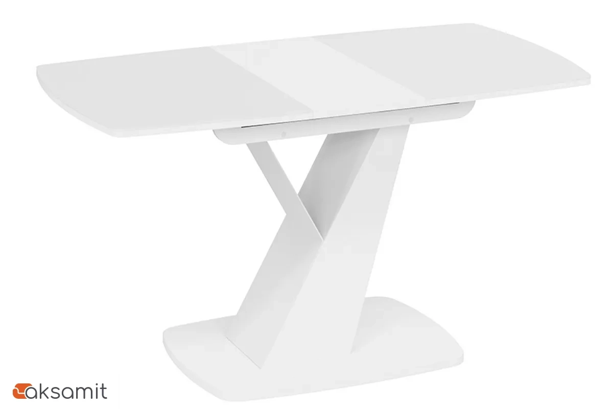Стол обеденный Гарда Тип 1 (Белый / Стекло матовое белое)