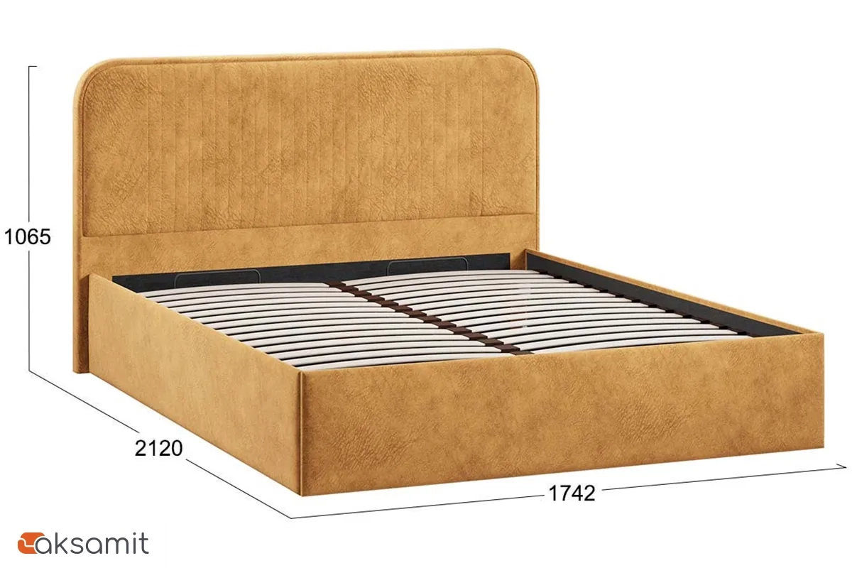 Кровать Тиффани c подъемным механизмом 160х200 Тип 1 (Микровелюр/Wellmart Yellow) Кровать Тиффани c подъемным механизмом 160х200 Тип 1 (Микровелюр/Wellmart Yellow)
