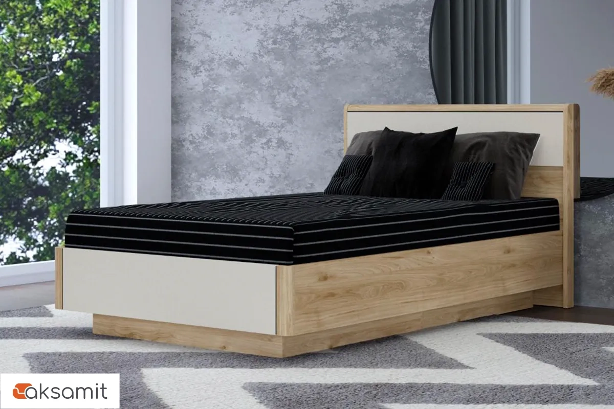 Кровать КР-4002-ГС-КМ 140х200 (Гикори Джексон Светлый / Кашемир Матовый)