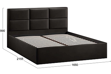 Кровать Стелла c ПМ Тип 1 без заглушины 160х200 (Велюр/Confetti Stone)