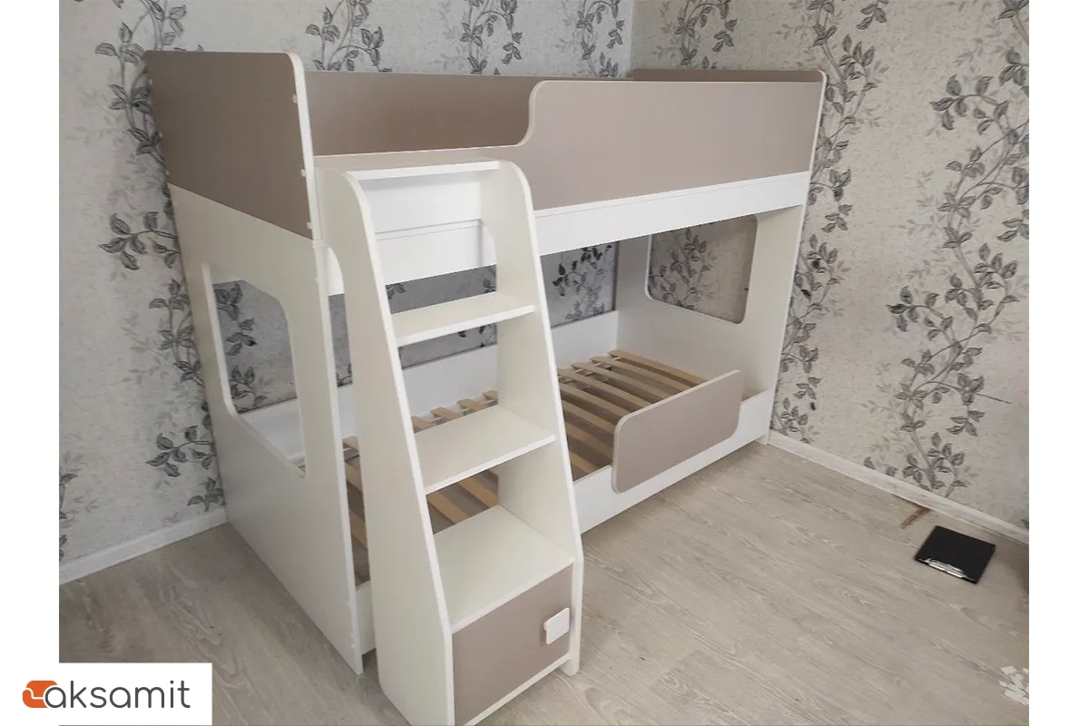 Кровать 2-х ярусная Тёма-1 (Белый/Капучино)
