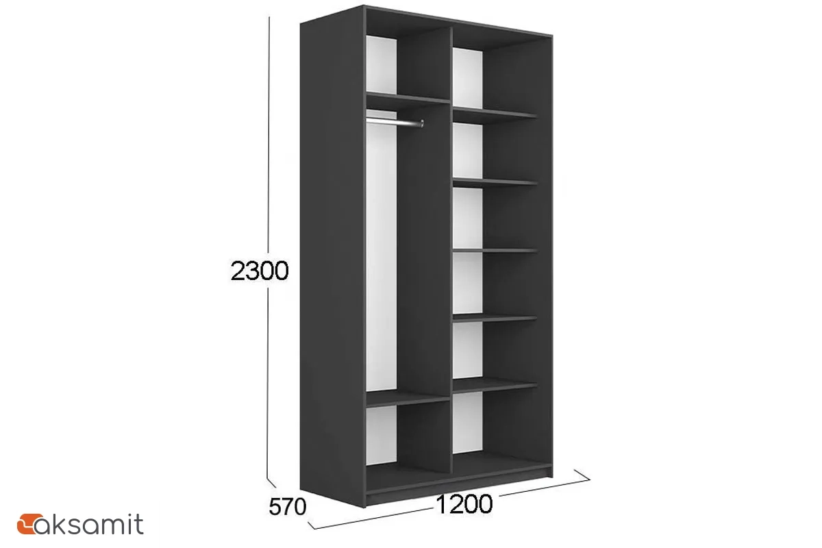 Шкаф-купе 2-х дверный Траст СШК 2.120.60-13.15 (1200x570x2300) (Серый диамант/Зеркало/Стекло белый глянец) Шкаф-купе 2-х дверный Траст СШК 2.120.60-13.15 (1200x570x2300) (Серый диамант/Зеркало/Стекло белый глянец)