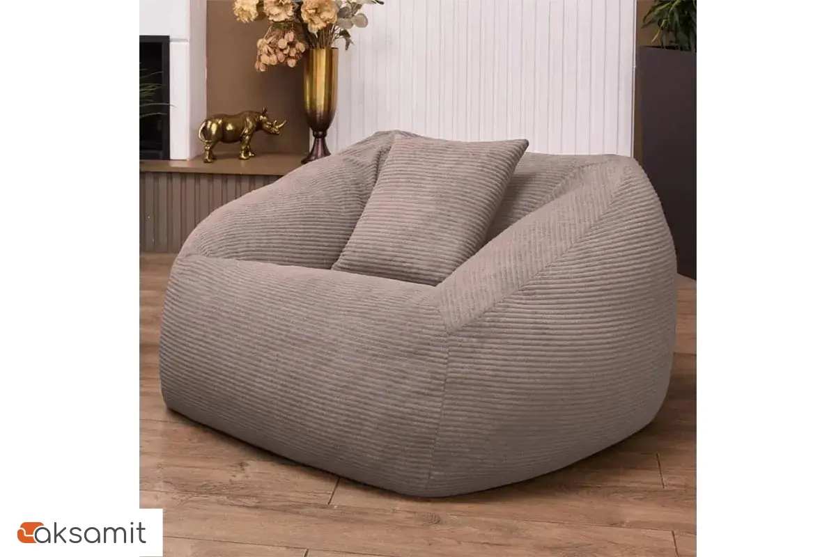 Бескаркасное кресло Нова (Вельвет / Бежевый песочный) 5XL