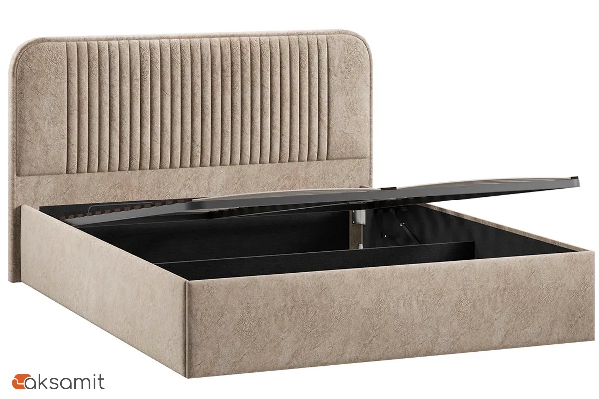 Кровать Тиффани c подъемным механизмом 160х200 Тип 1 (Микровелюр/Wellmart Dark Beige) Кровать Тиффани c подъемным механизмом 160х200 Тип 1 (Микровелюр/Wellmart Dark Beige)