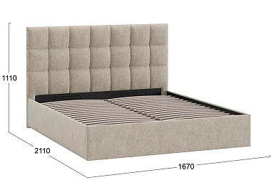 Кровать универсальная Эмбер 160х200 Тип 1 с ПМ и заглушиной (Микровелюр Jercy Cream)