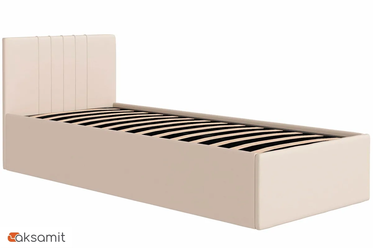 Кровать Соло односпальная с ПМ 90х200 (Newtone Light Beige/Светло-бежевый)