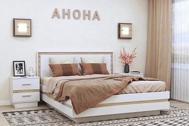 Спальня Анона 3 (Белый/Дуб Сонома) фото