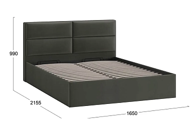 Кровать универсальная Глосс Тип 1 160х200 с ПМ и заглушиной (Велюр/Confetti Stone)