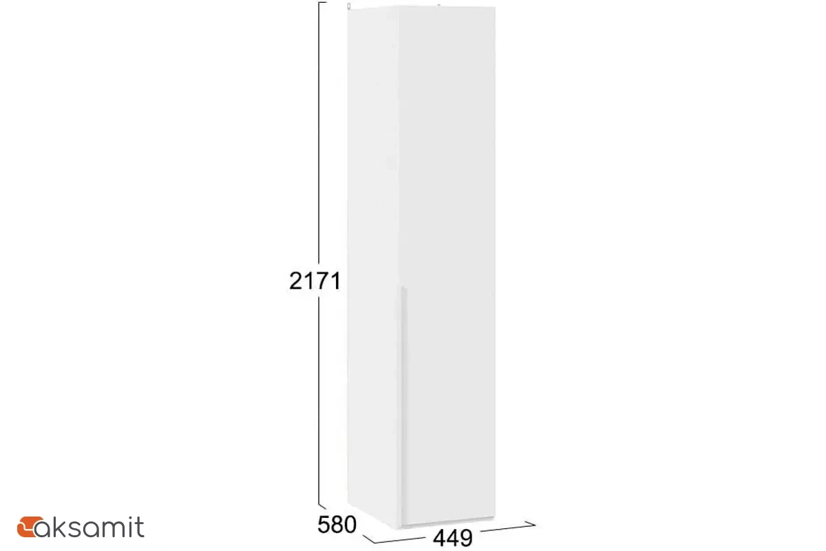 Шкаф для белья с 1 глухой дверью Порто СМ-393.07.001 (Белый жемчуг/Белый софт)