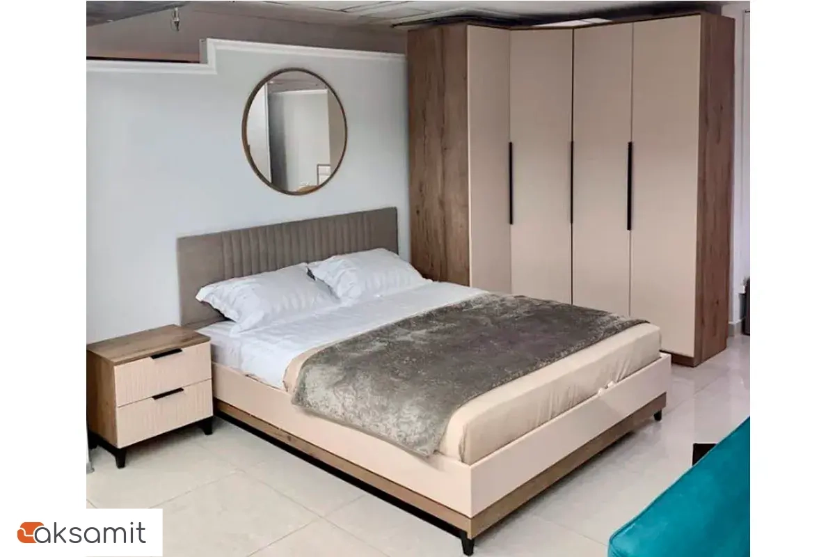 Шкаф угловой Тоскана (Дуб Табачный/Бисквит)