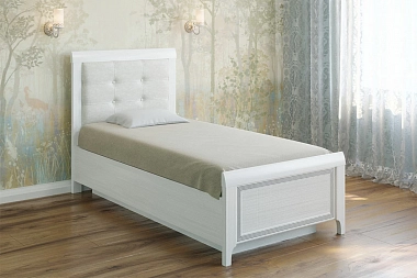 Кровать КР-1035 90х190 (Снежный Ясень)