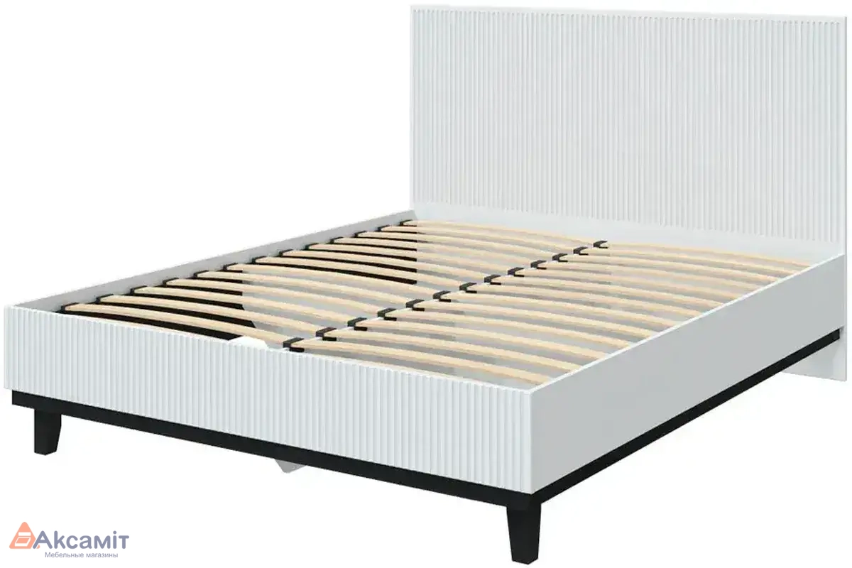 Кровать Шарлиз 160х200 с настилом из латофлексов (Белое сияние/Бренди Лайт 26)