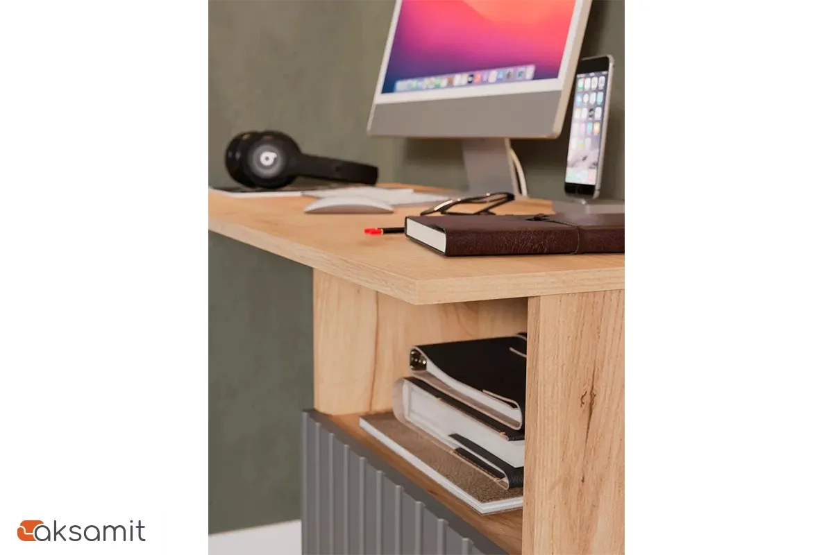 Стол письменный Хилтон Тип 1 (Дуб Крафт золотой/Графит матовый)