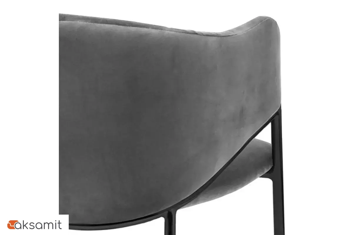 Стул Муза каркас черный матовый, велюр (Velluto 18 серый) СРП-068