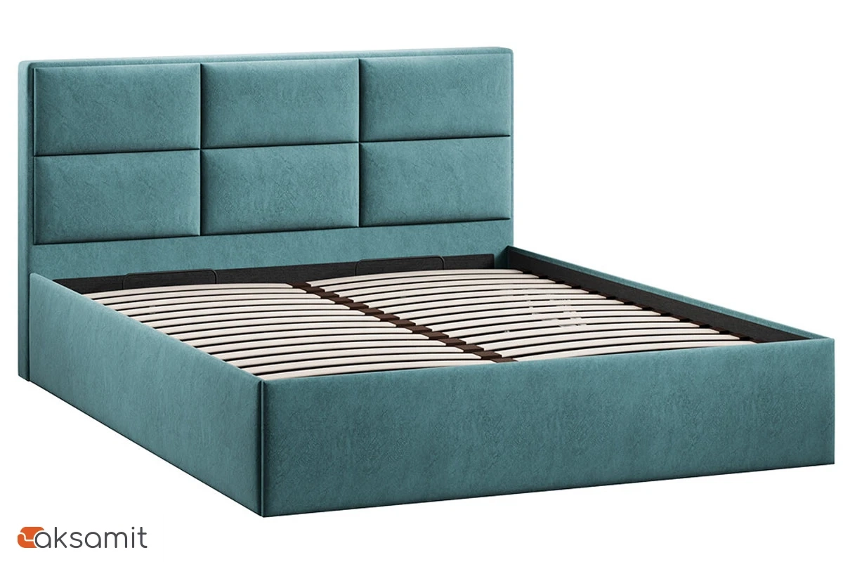 Кровать Стелла c ПМ 160х200 Тип 1 (Микровелюр/Wellmart Indigo) Кровать Стелла c ПМ 160х200 Тип 1 (Микровелюр/Wellmart Indigo)