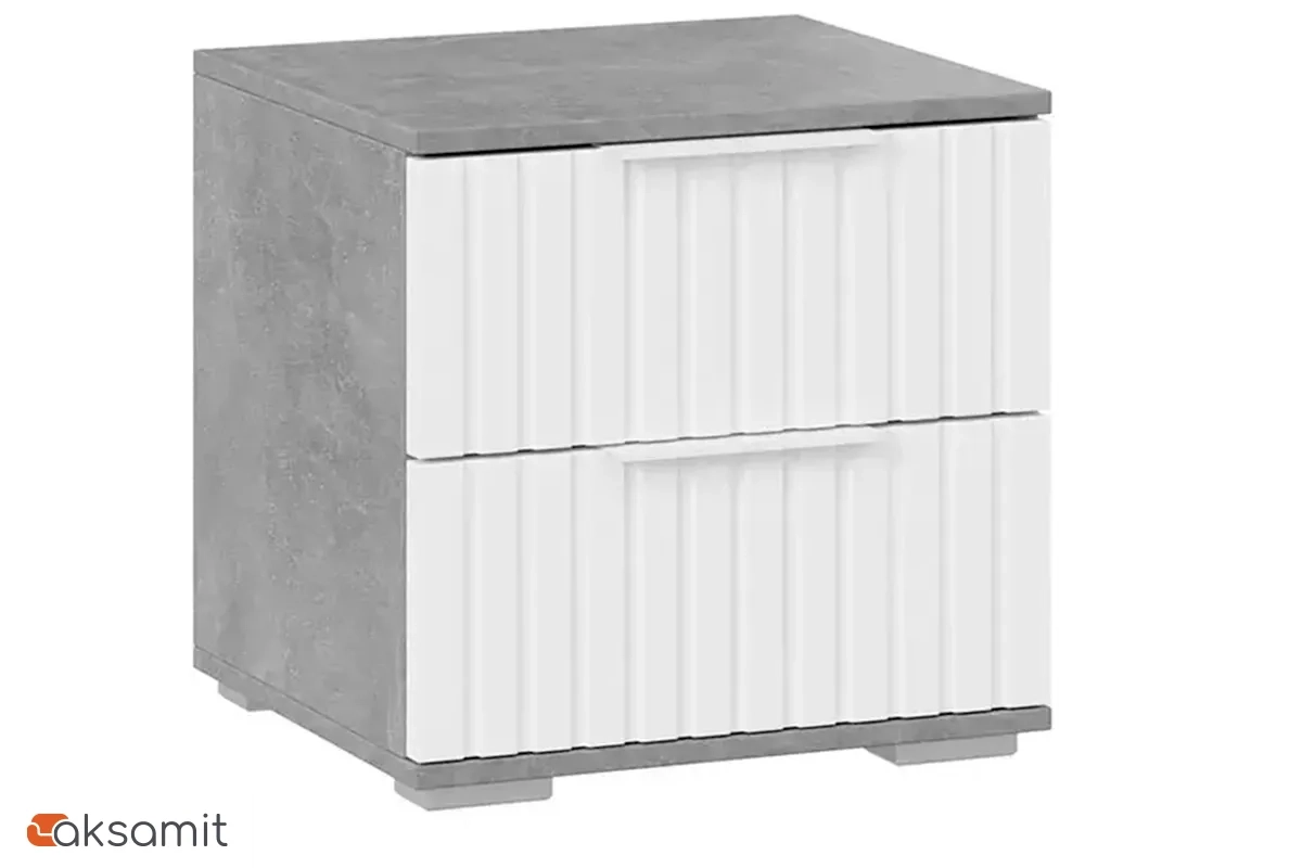 Тумба прикроватная Хилтон (Ателье светлый/Белый матовый)