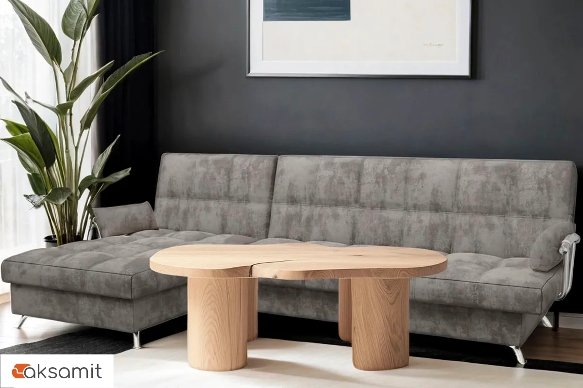 Угловой диван Регина-45.2 Финка ДКУ с хром. боковинами Siesta Грей