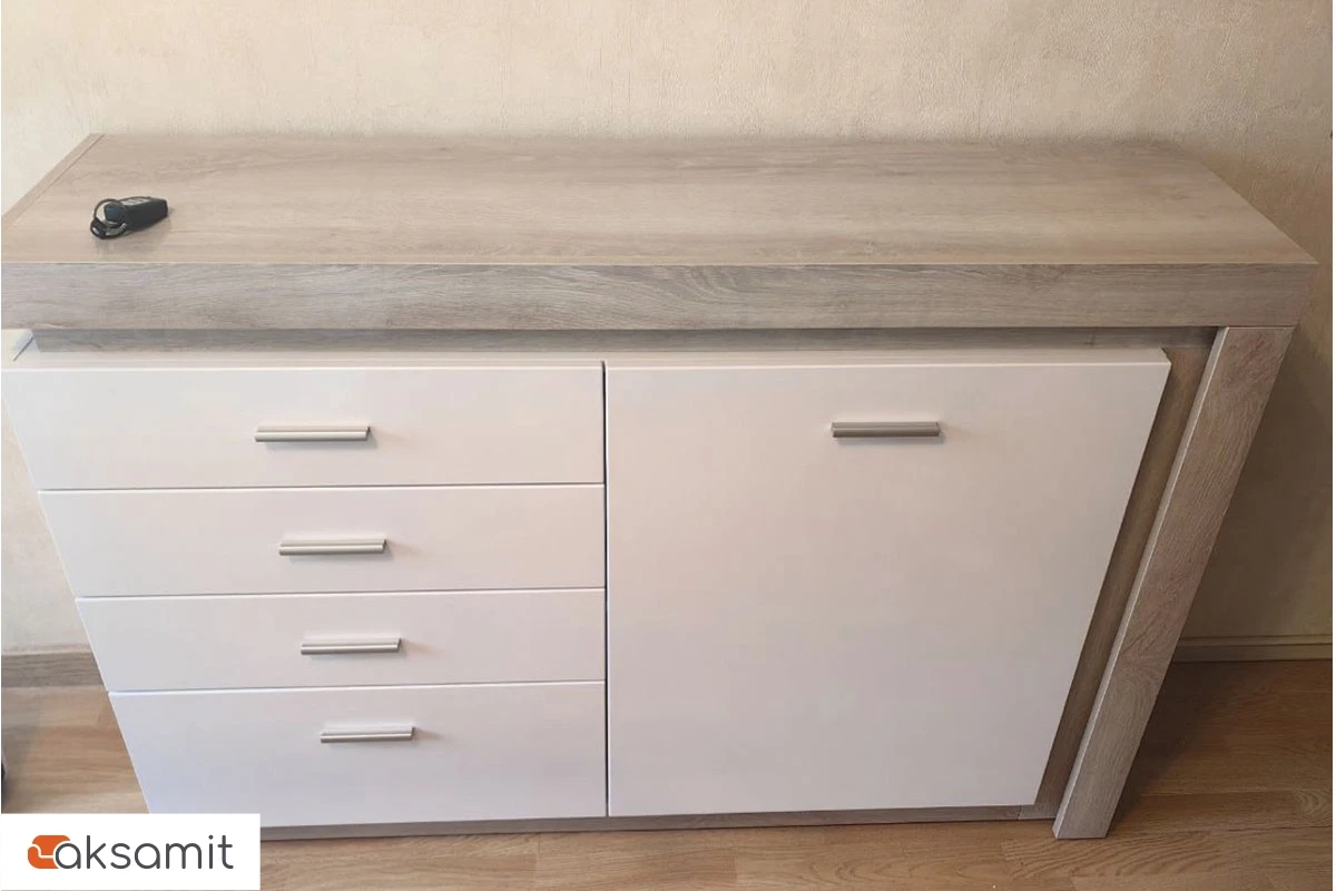 Комод Люмен 3 белый снег глянец