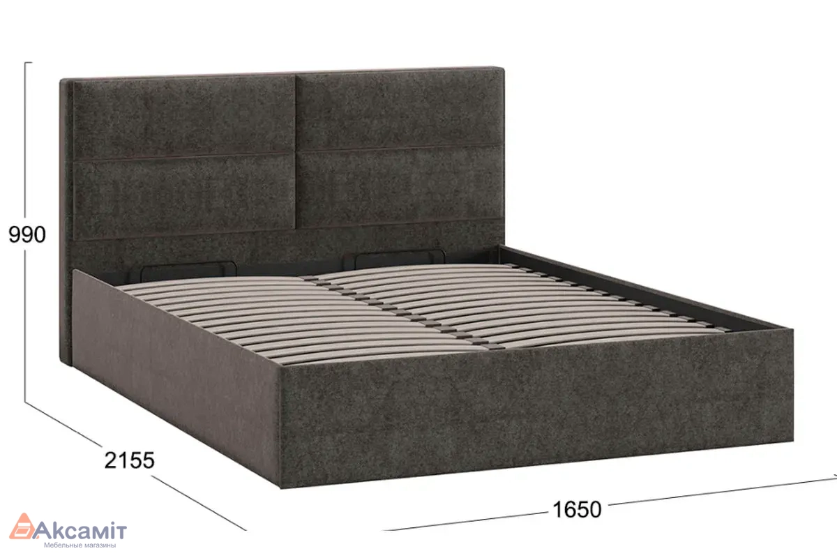 Кровать универсальная Глосс Тип 1 160х200 с ПМ и заглушиной (Микровелюр/Jercy Stone)