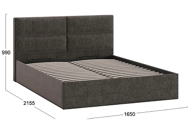 Кровать универсальная Глосс Тип 1 160х200 с ПМ и заглушиной (Микровелюр/Jercy Stone)