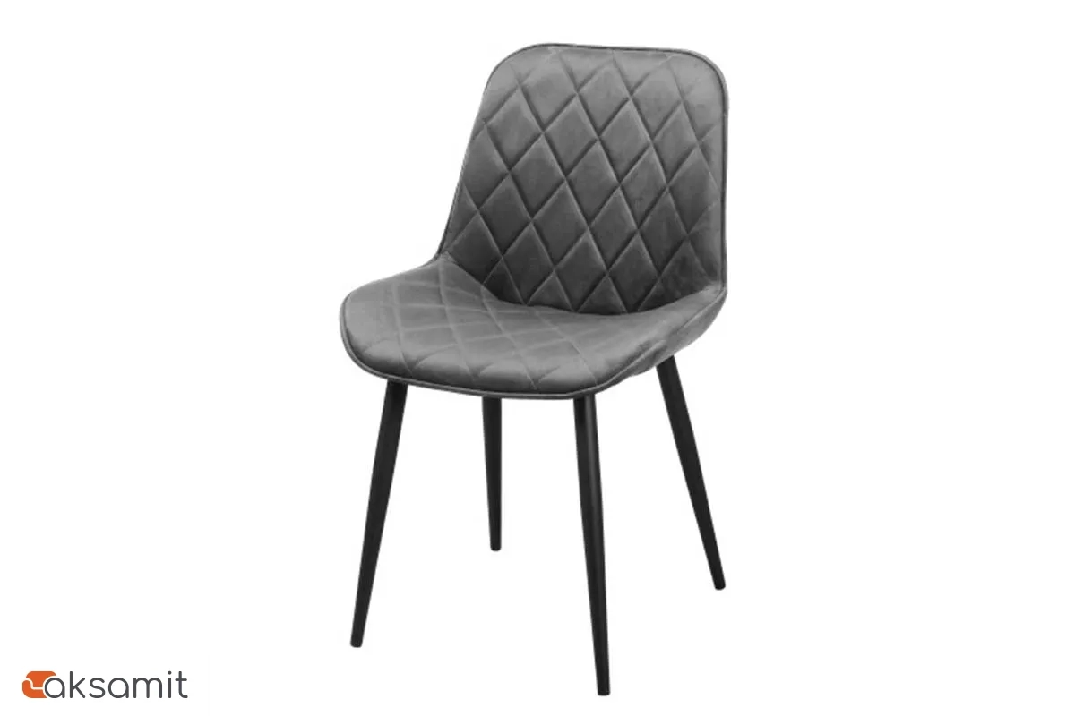 Стул Аура каркас Муар черный, велюр (Velluto 18 серый) СРП-032