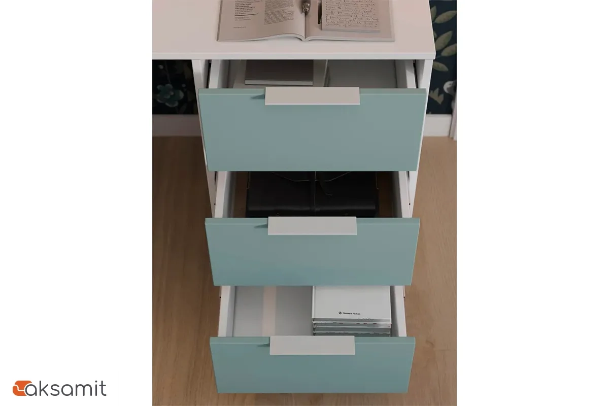 Стол письменный Марли Тип 1 (Белый/Серо-голубой)