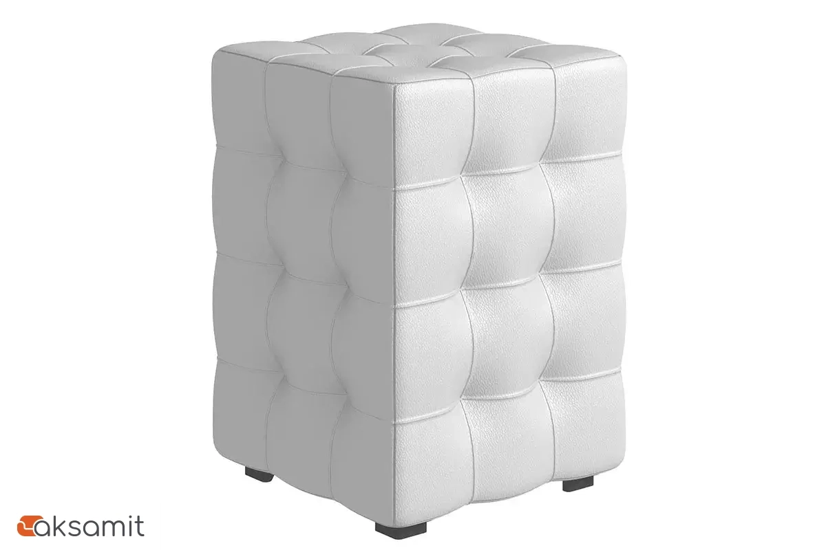 Пуф Модерн-2 мини (Кожзам / Гольф белый)