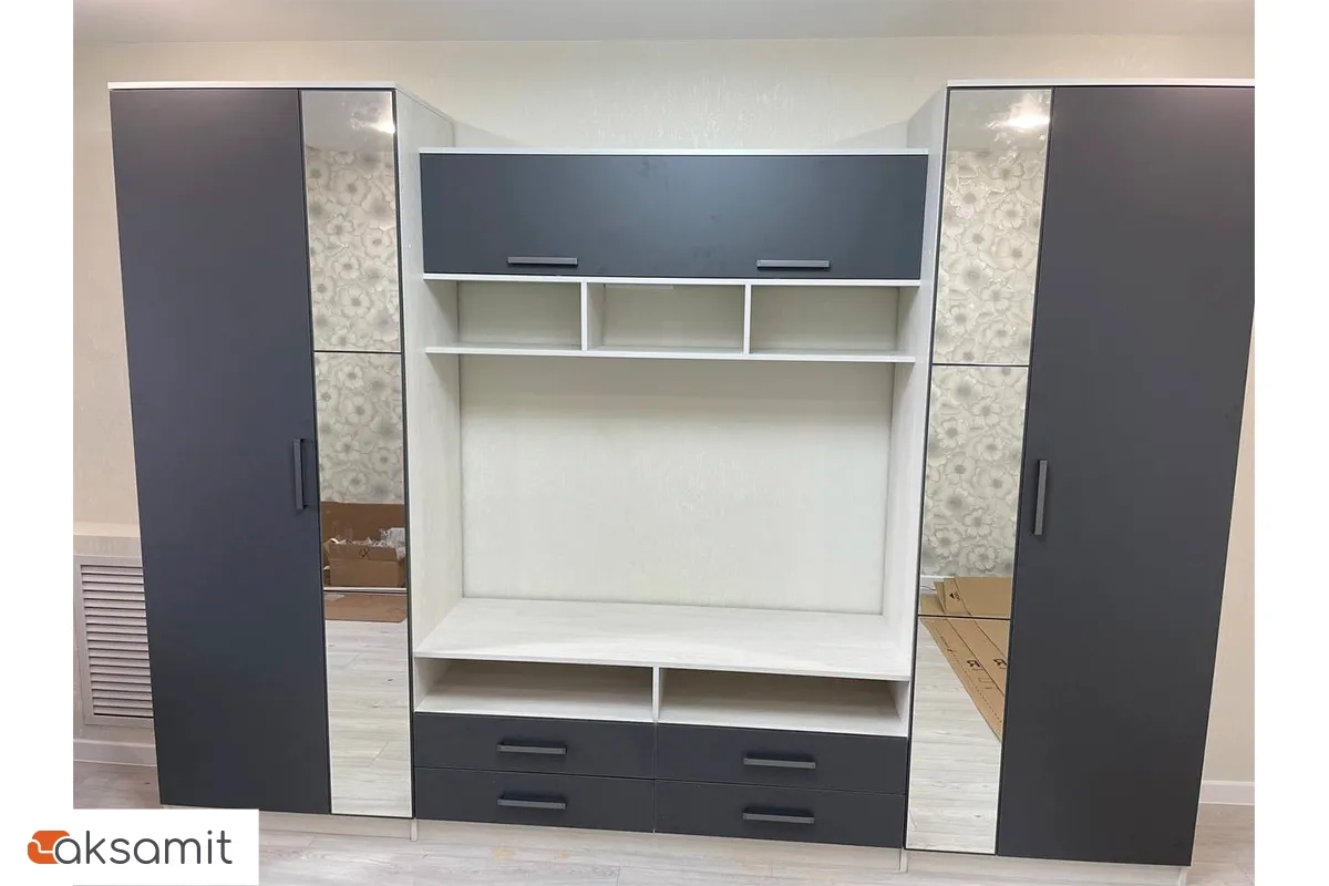 Гостиная Палермо-7 (Анкор белый/Графит)