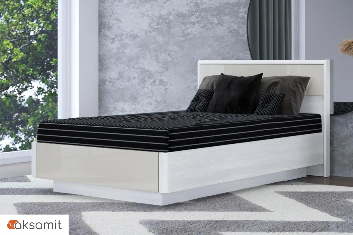 Кровать КР-4002-СЯ-КГ 140х200 (Снежный Ясень / Кашемир Глянцевый)